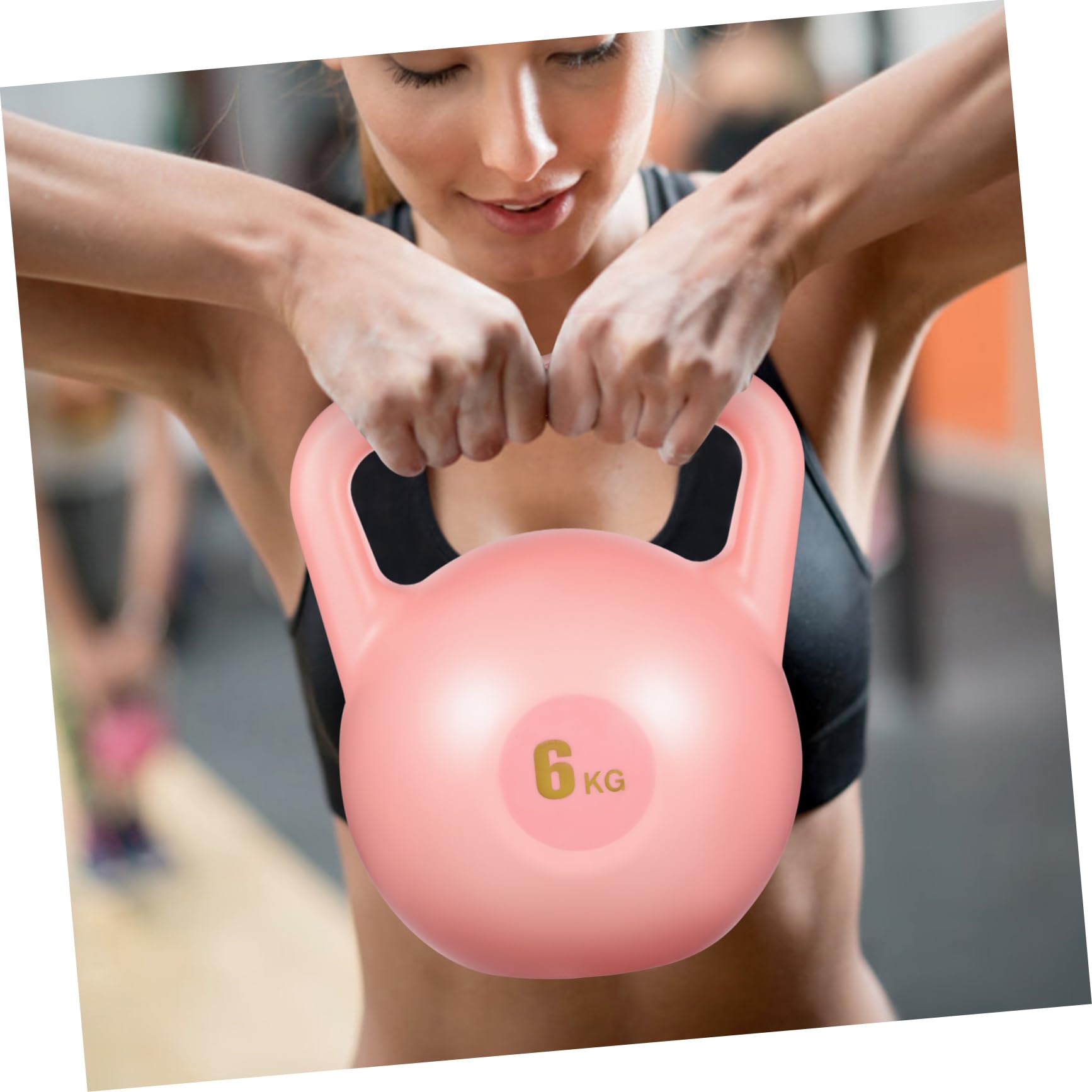 Kisangel Pe Kettlebell mit 6kg Gewicht zum Krafttraining für Männer und Frauen Strapazierfähiges Trainingsgerät für Kraftaufbau und Fitness Zuhause mit Einzigartigem Design