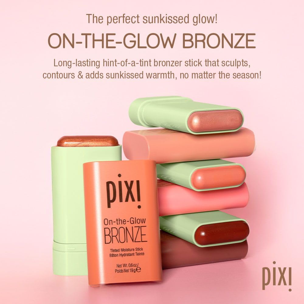 Pixi On-the-Glow Bronze - RichGlow, Hydrating Tinted Moisture Bronzer Stick with Ginseng, Aloe Vera & Fruit Extracts, For Cheeks & Lips, 19g / 0.6oz, Paraben-Free - Image 2