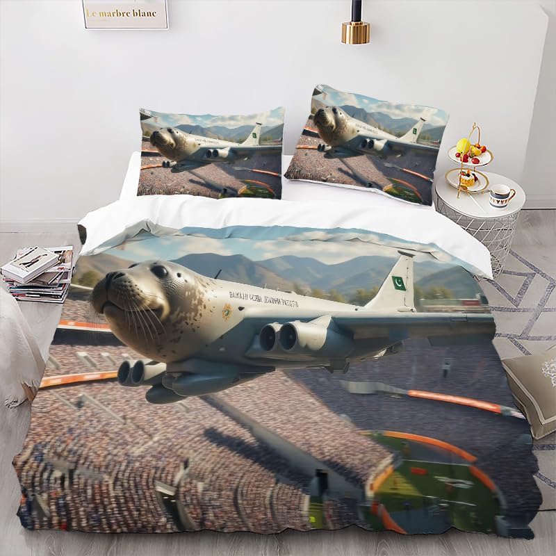 Brainrot Duvet Cover Twin Size, Cartoon Pattern Twin Comforter Cover Bedding Set for Kids Boys Girls Bed Decor Gifts, Bedding Set 3 Piece Quilt Cover with 2 Pillowcases