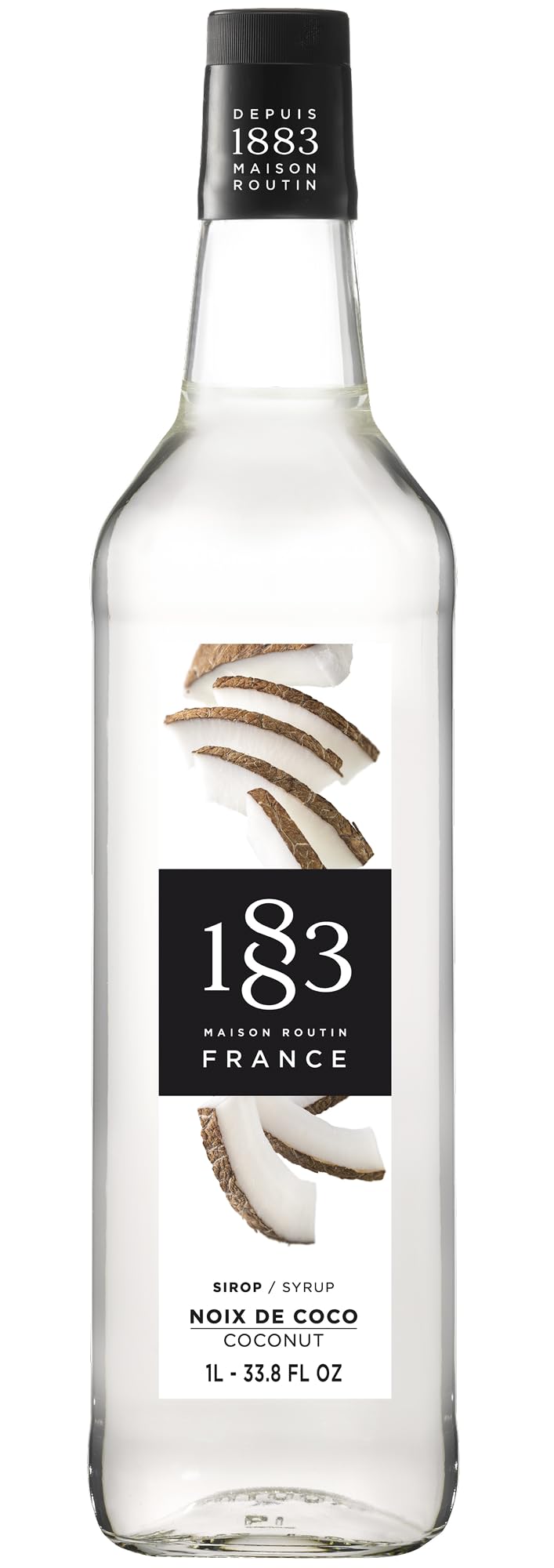 1883 Maison Routin Premium Coconut Syrup for Cocktails & Mocktails Glass 1L