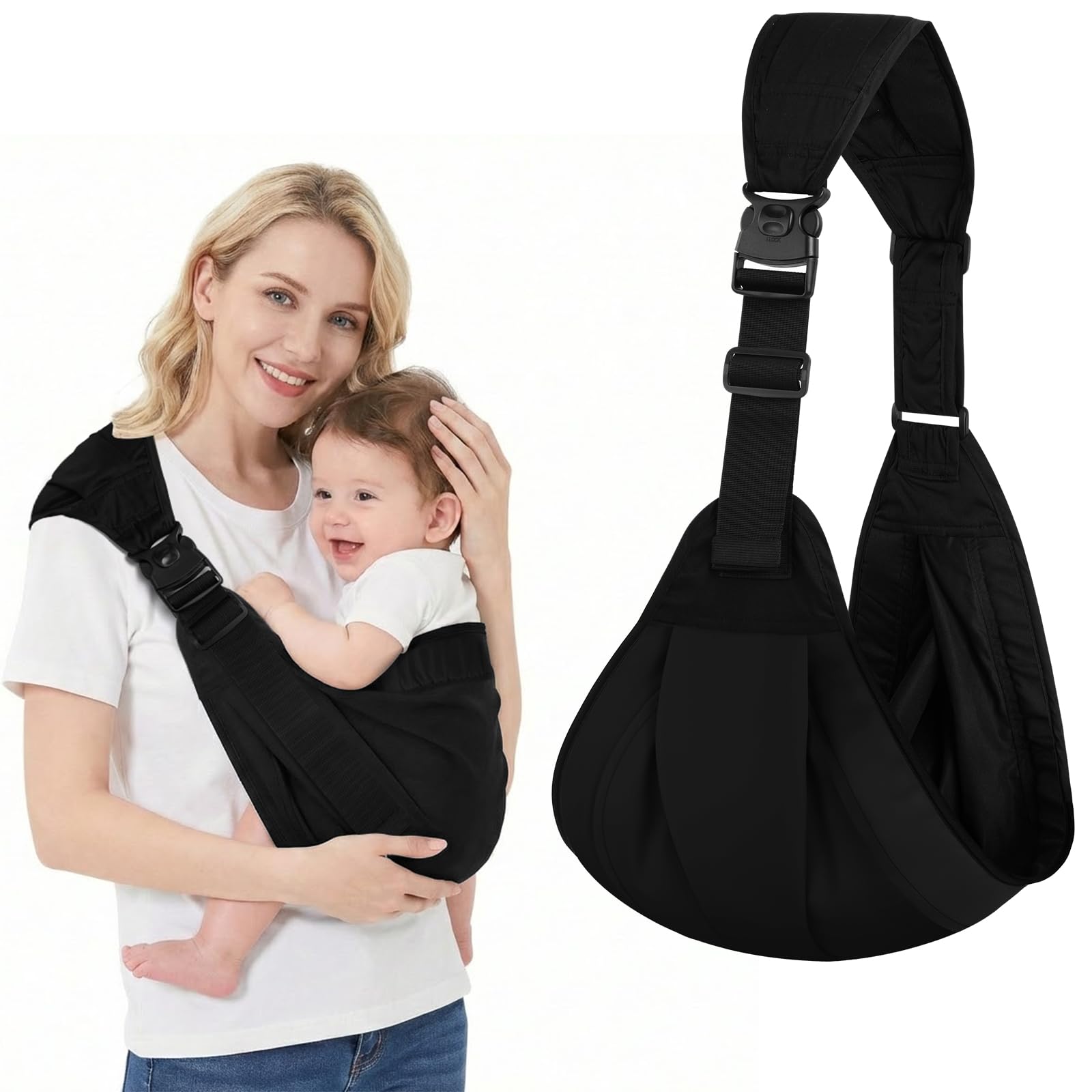 AYESY Babytrage, Kleinkind Trage Seitlich, Verstellbare Ergonomisch Toddler Carrier, Tragetuch Baby neugeboren Baby Tragegurt Kleinkind bis 20 KG, Babytrage Seitlich mit Hüftsitz
