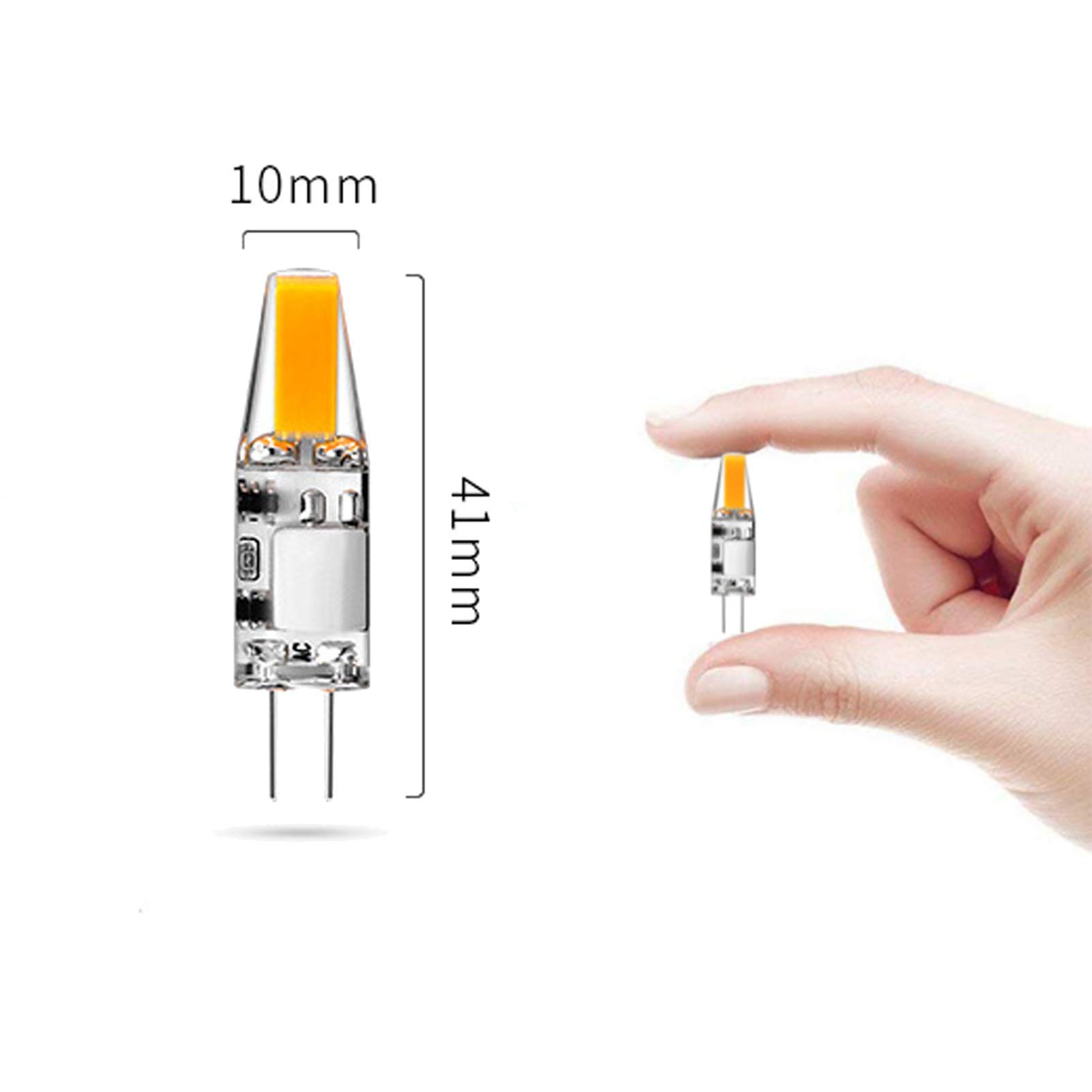 Bombilla LED G4 con atenuación 3W Lámpara inferior dos pines equivalente a halógeno 30W CA/CC 300 lúmenes 360 ordm; Ángulo haz, iluminación paisaje, no regulable, natural
