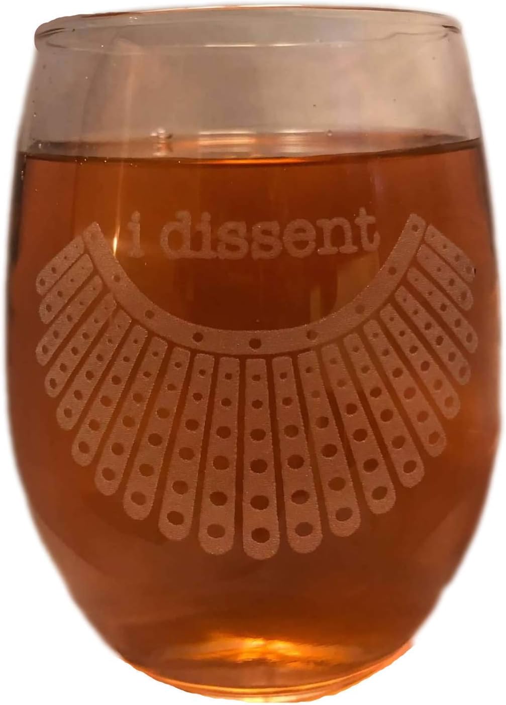 I DISSENT Pro Choice Ruth Bader Ginsburg Notorious RBG Stemless Wine Glass Womens Rights Feminist Supreme Court Justice Engraved 21 oz