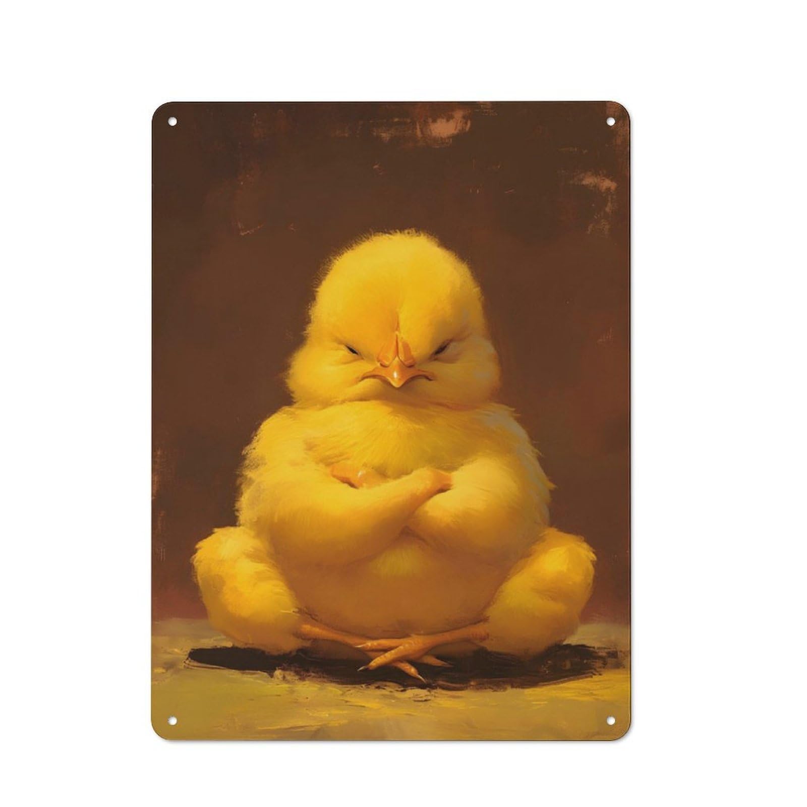 Junmoney Angy Chick In Yoga Retro Metal Sign 40X30cm For Lounge Or Reading Corner, For An Autumn Wall Display In Lounge And Reading Corner
