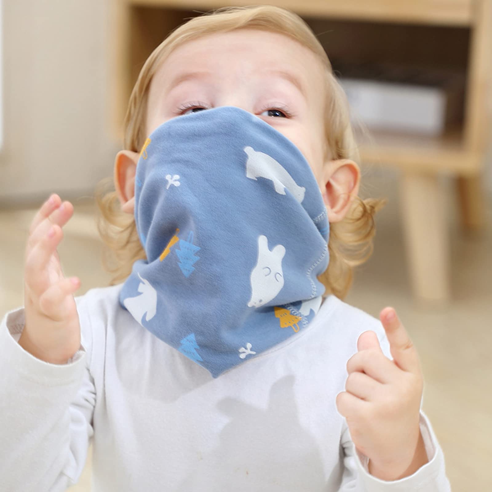 Bufanda Bebé Algodón Infantil Calentador Cuello Otoño Invierno Multipropósito a Prueba de Viento 4 Piezas