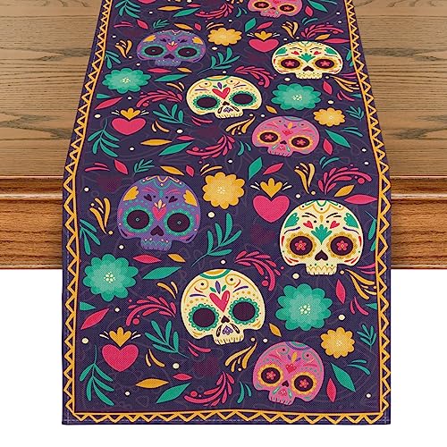 Artoid Mode Caminho de mesa de Halloween, decoração moderna para a mesa da cozinha 40 x 240 cm