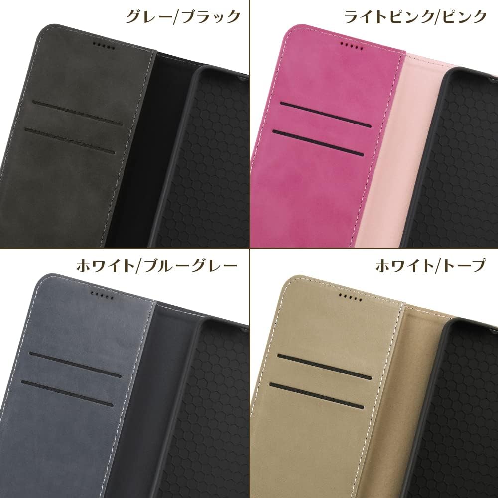 Galaxy A23 5G Case, SC-56C SCG18, Shockproof, Notebook Type, No Magnet, Leather, Noble, White/Blue Gray