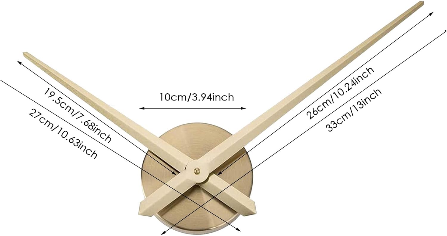3D Clock Hands,DIY Clock Movement Mechanism Needles,Wall Accessories Part Replacement,Gold