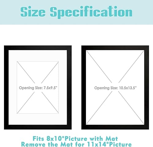 Vista 75 de Frametory, Portarretratos negro de 16 x 20 pulgadas, para fotos de 11 x 14 pulgadas con paspartú, molduras anchas (16 x 20 pulgadas, negro)