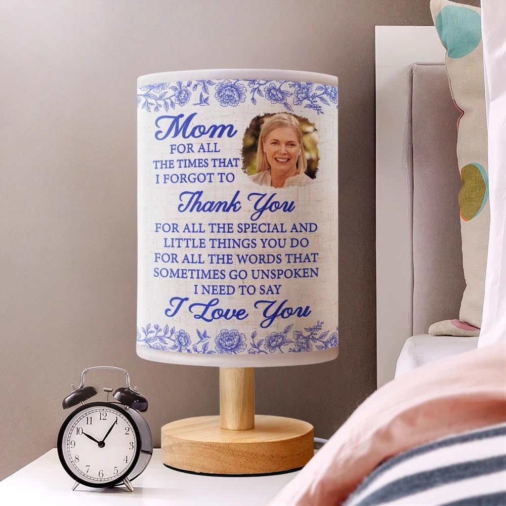 Personalized Fabric Lamp - Heartfelt Home Décor, Mother’s Day Gift, Thank You Keepsake - Mom for All The Times I Forgot to Thank You