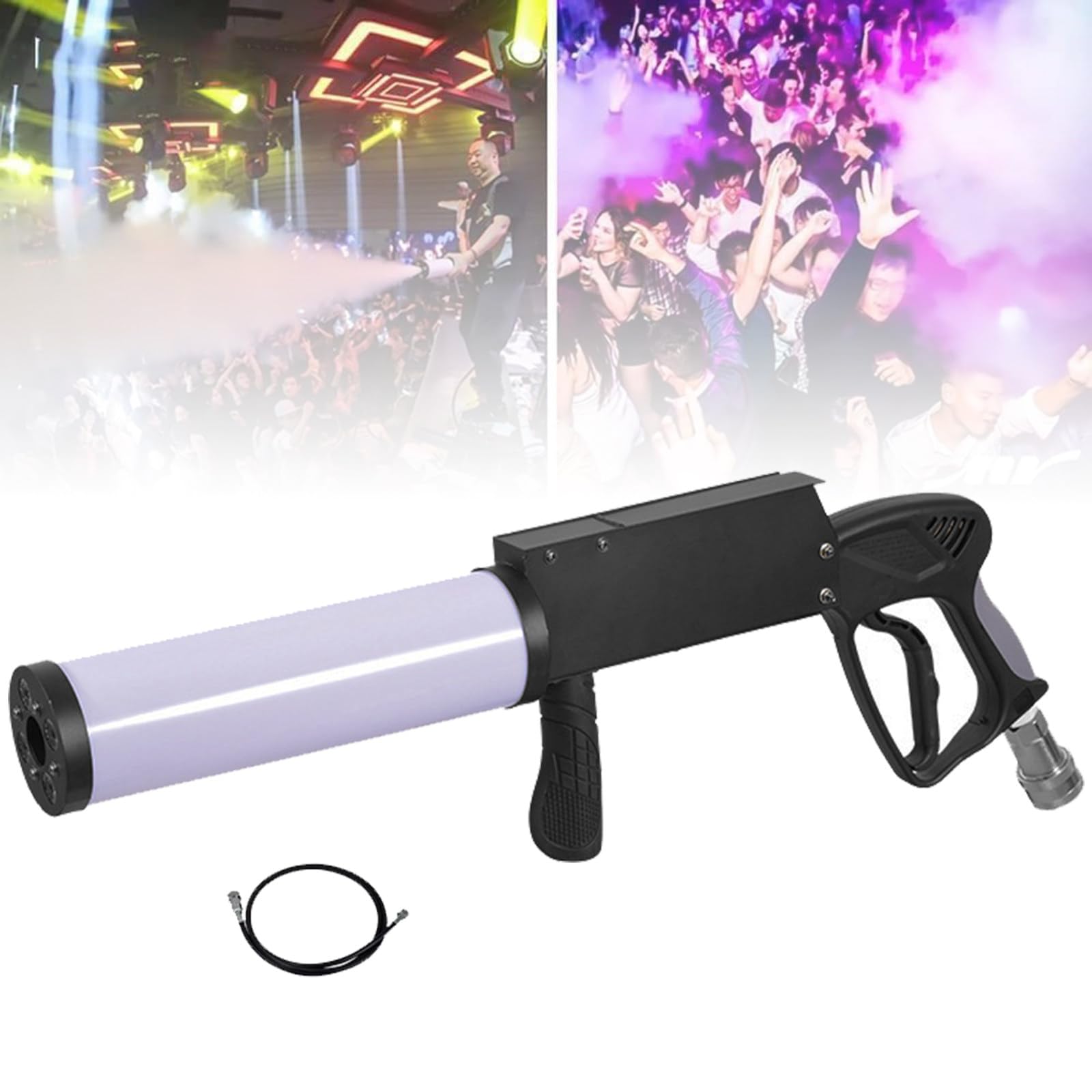Pistola A Colonna D'Aria Co2 Portatile A Led (Spray 8-10M), Pistola Co2 Dj/Pistola Cannone Co2, Pistole Fumogene A Getto Co2, Per Discoteche, Feste Di Matrimonio, Concerti Dj Dal Vi-vo
