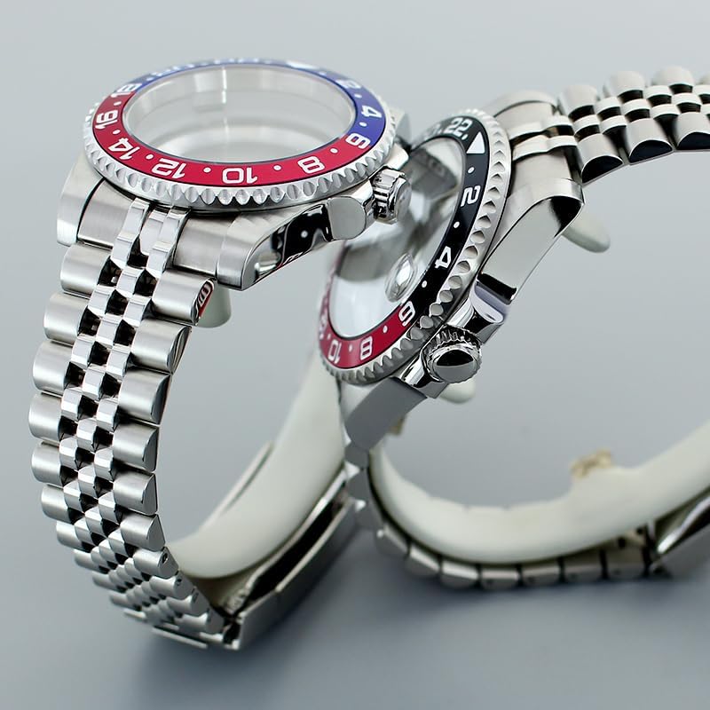 Two-Tone GMT Steel Diver Watch Case 200m Waterproof for NH35/34/36/38 4R36 Miyota8215 ETA2824 Movement