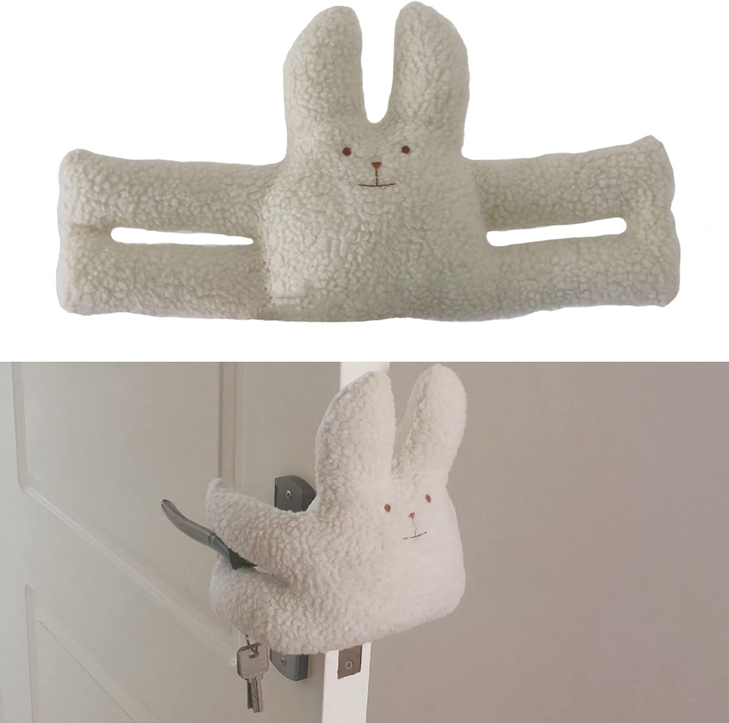 Sduseio ドア ストッパー ドアロック ベビーガード ドアストッパー 子供安全対策 指はさみ 防止 可愛い うさぎ クマ ふわふわ 萌グッズ 滑り止め 扉 引き戸 引き出し 環境にやさしい 赤ちゃん ペット 玄関 室内 ホワイト Faz Co Zm