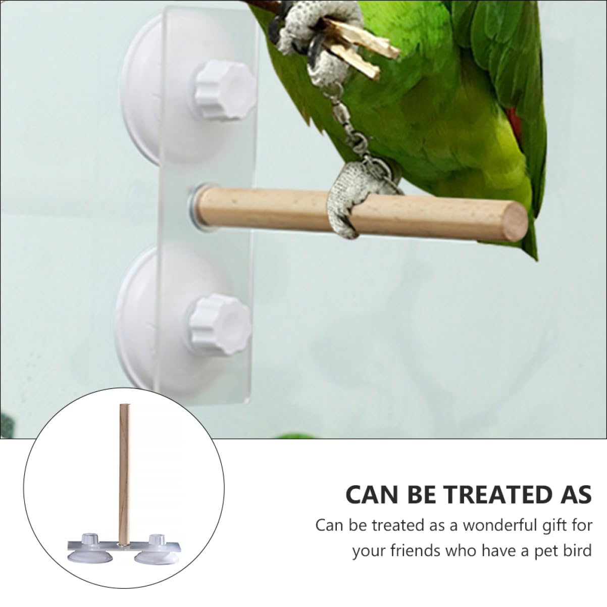 DOITOOL 3 Piezas Puesto de Loros Mascota Escalera pájaro Juguete Jaula para periquitos Juguetes Loro Soporte de Juguete Soporte de Ventosa Madera de Pimiento Estar de pie pájaro de Juguete