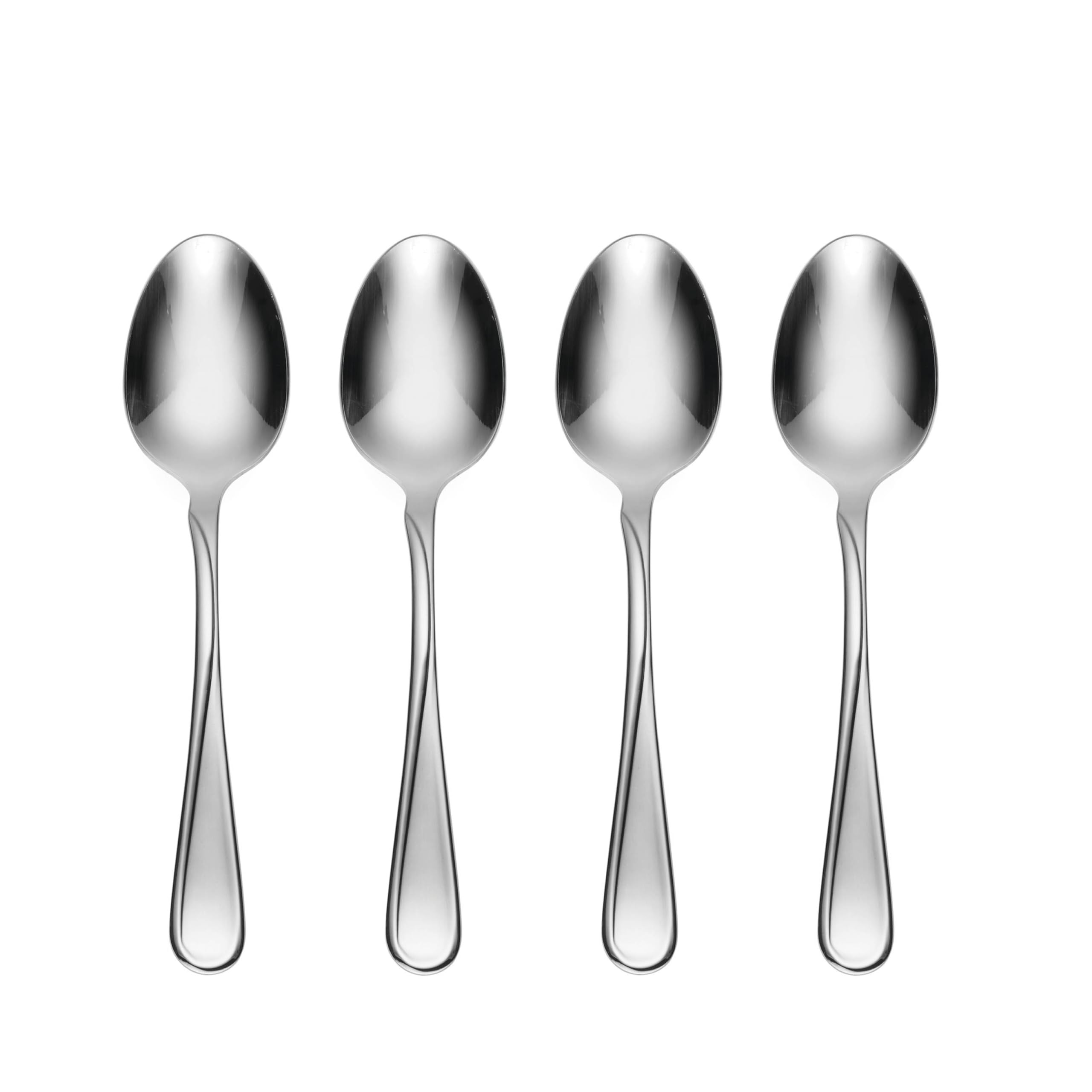 Oneida 2865004D Flight Everyday Flatware Dinner Spoons, Set of 4, 18/0 Stainless Steel, Silverware Set