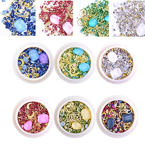6 Boxen Diamanten Edelsteine Kristall Nail Art Strass Glitzer DIY Dekoration Nagel Juwelen Dekoration – Bild 4