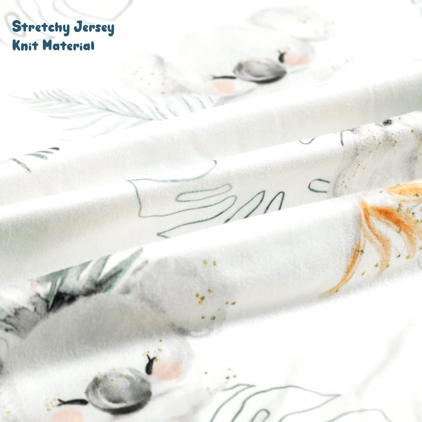 1 Baby Blankets Super Soft Jersey Knit Swaddle Blanket for Baby Girls and Boys, Double Layer Receiving Blankets 34 x 44 Inches Extra Large for Baby Show Gift,Watercolor Animals, Mint Green