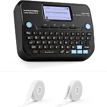SUPVAN E12 Etikettendrucker mit QWERTZ-Tastatur &Transparentes Etikett
