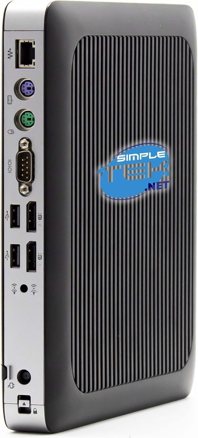SIMPLETEK Mini PC, 8 GB RAM, 480 GB SSD, czterordzeniowy procesor, 2 x DisplayPort - szeregowy RS232, PS/2, USB - LAN, Thin Pro OS (odnowiony)