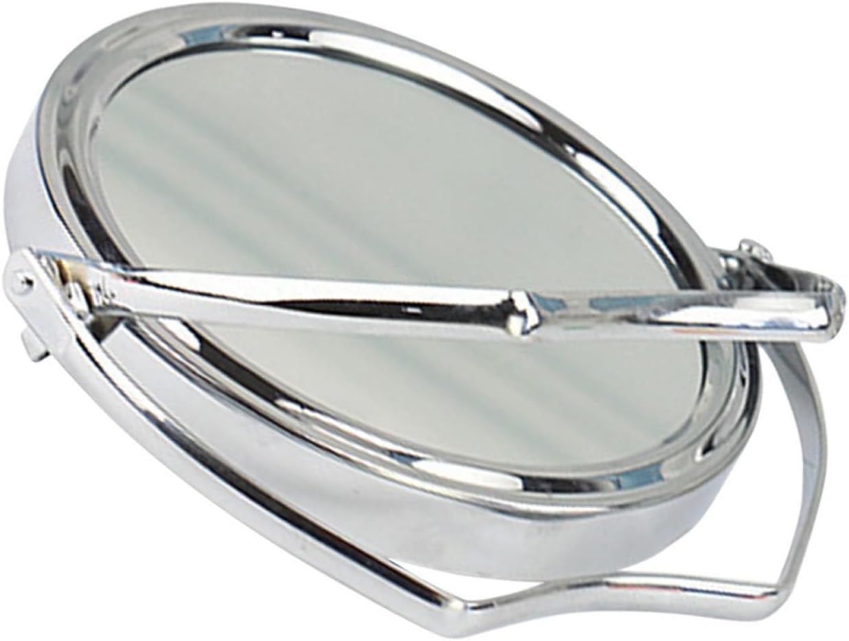 Toyvian Portable Folding Desktop Makeup Mirror Clear Reflection Cosmetic Mirror with Stable Metal Frame for Precise Face Viewing and Easy Makeup Application