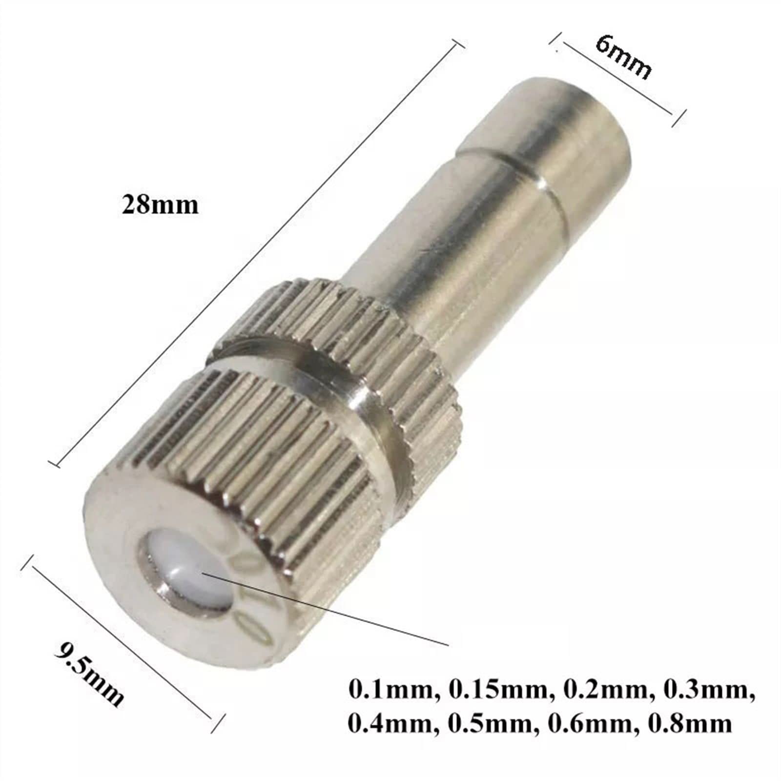 Ugelli per nebulizzatori in ottone, Ugelli nebulizzatori in ottone con attacco rapido da 90 pezzi con attacco da 6 mm(0.2mm)