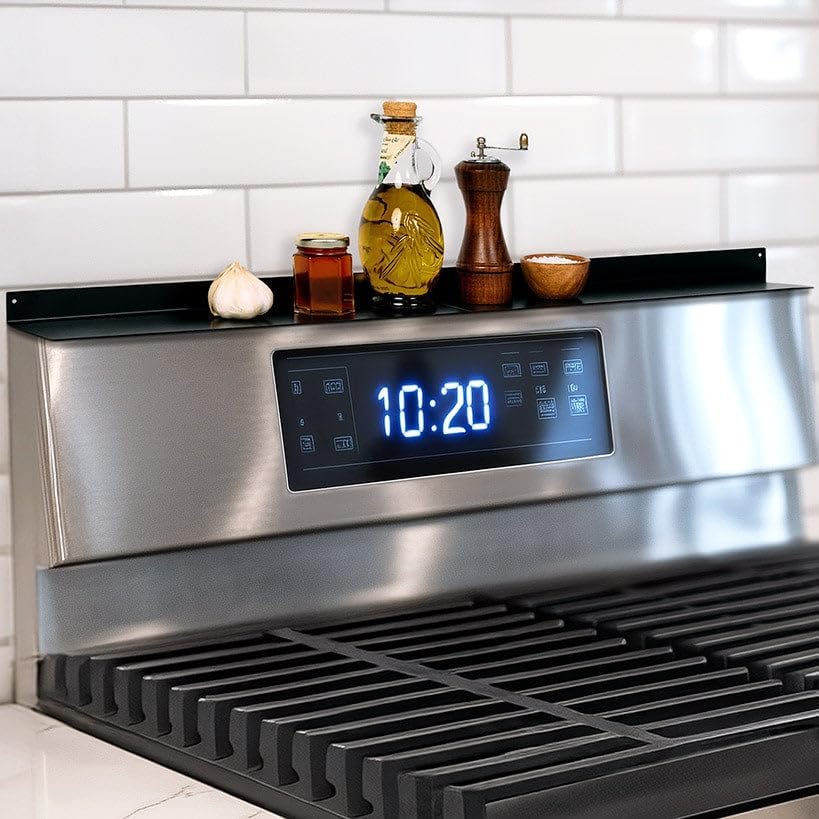 The Lakeside Collection Stove Shelf Magnetic Kitchen Storage Solution Spice Rack 2 Pc - Black