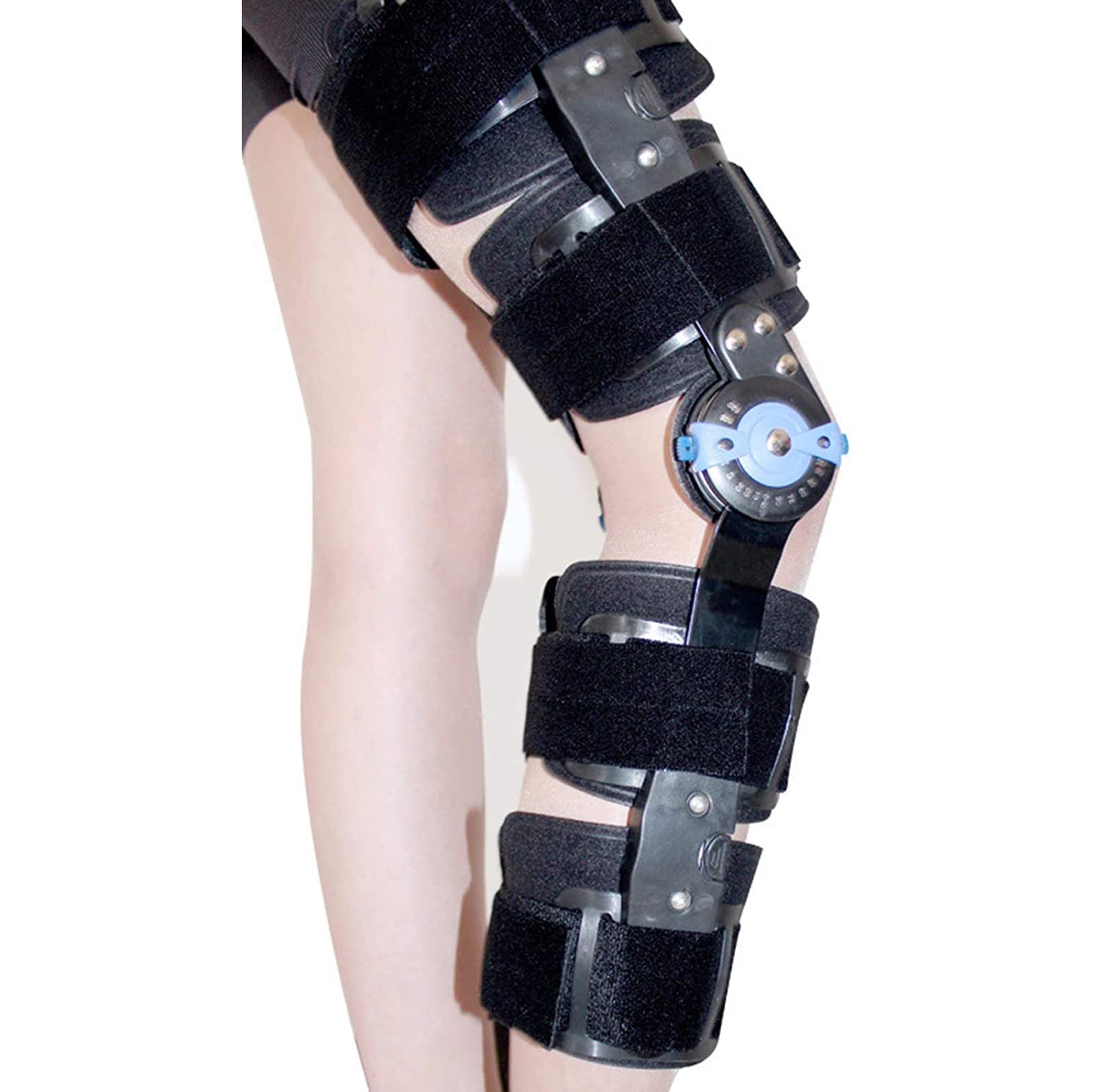 NGDFGR Adjustable Hinged Knee Brace, Knee Support Frame Stabilizer Pad Orthosis Splint Wrap Orthopedic Guard Proteor,S