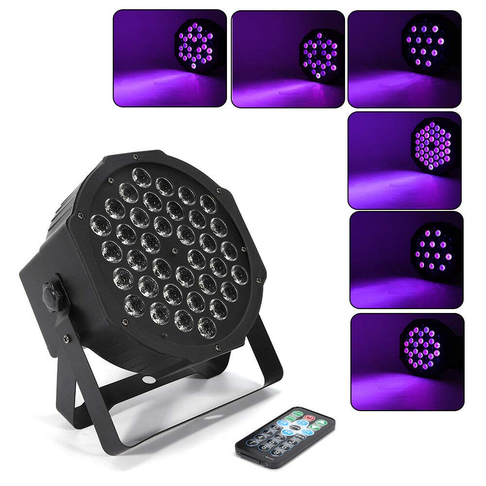 36 LED UV Schwarzlicht mit Fernbedienung, 72W Bühnenbeleuchtung schwarzlicht Scheinwerfer für Party Bühne KTV Club Disco Geburtstag
