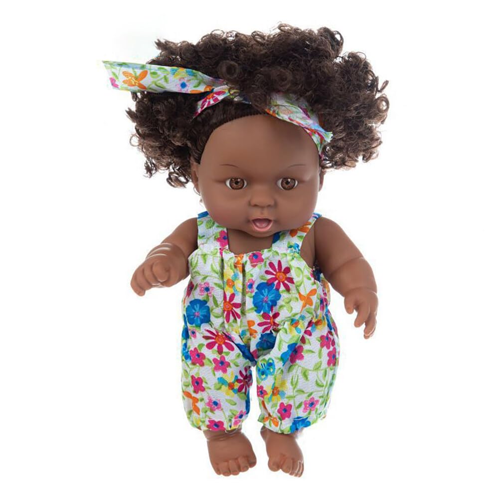 Asudaro Lifelike African American Reborn Baby Doll, Real Looking Baby Dolls for Girls,Washable Soft Body for 3 Years Old Girls,8in Black Baby Doll
