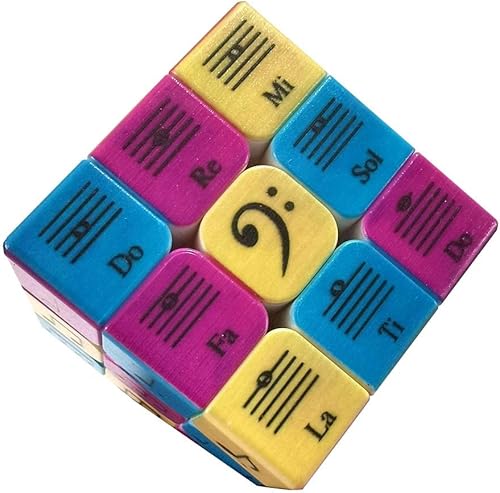 Speed Cube - Rompecabezas de 3 x 3 x 3 pulgadas, diseño de notas musicales, rompecabezas de IQ Games, efecto de alivio, regalo para amantes de la