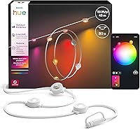 Philips Hue Festavia 150ft Permanent Outdoor String Lights - 80 Dimmable Color LEDs, 55 Lumens, Weatherproof IP67, Year-Round Magic