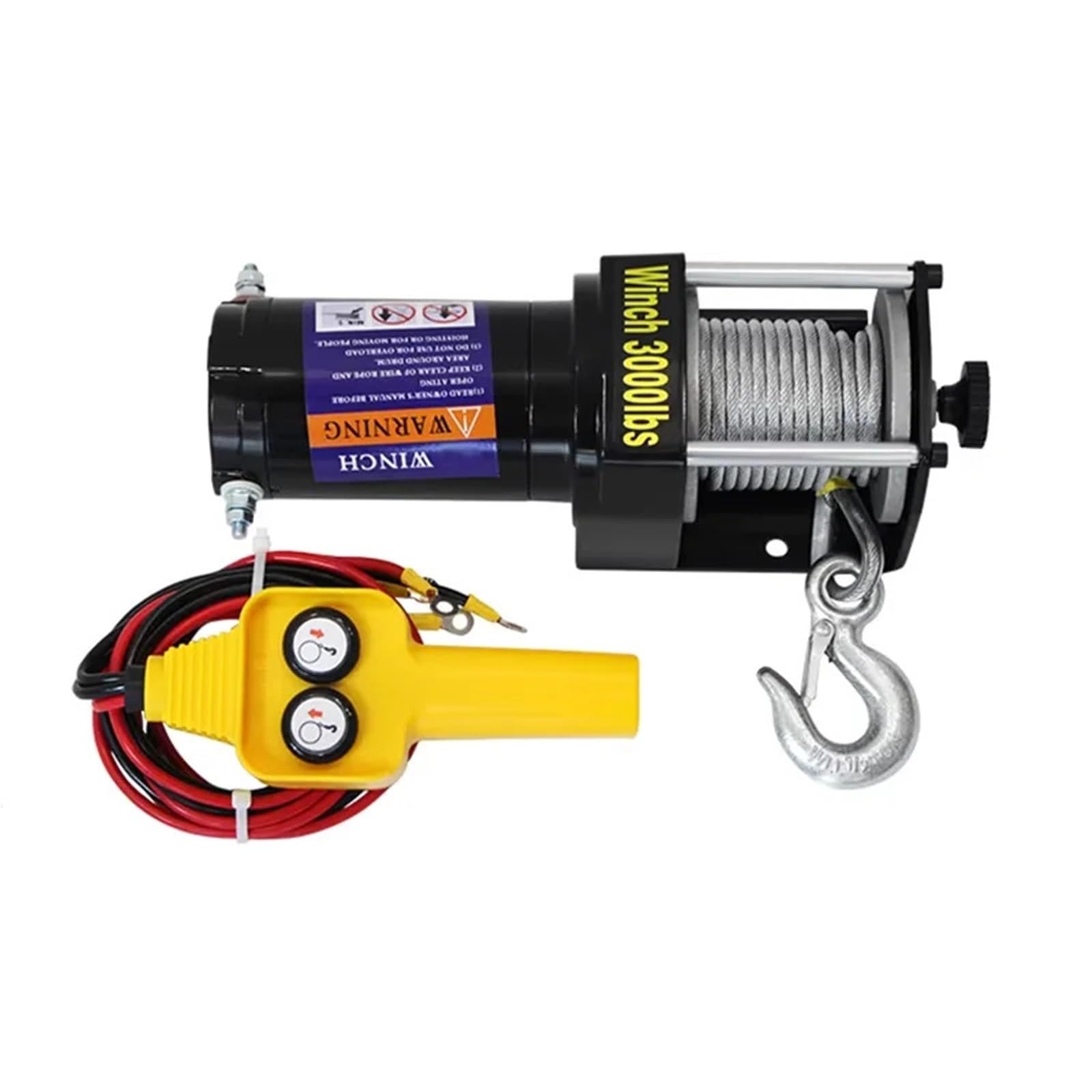 Polipasto Eléctrico Cabrestante eléctrico Extractor, cabrestante eléctrico de 12V/24V, cabrestante impermeabilizante Todoterreno, grúa montada en Coche Cabrestante Elevador(24V-2000LBS)