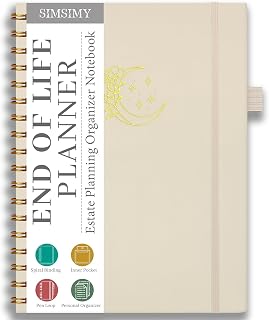 End of Life Planner, Spiral Estate Planning for Senior, Final Arrangements Just in Case I Die Book Organizer, Will Preparation, Last Wishes & Funeral Planning Notebook for Beneficiary, Death Planner Organizer, 7x9.3"
