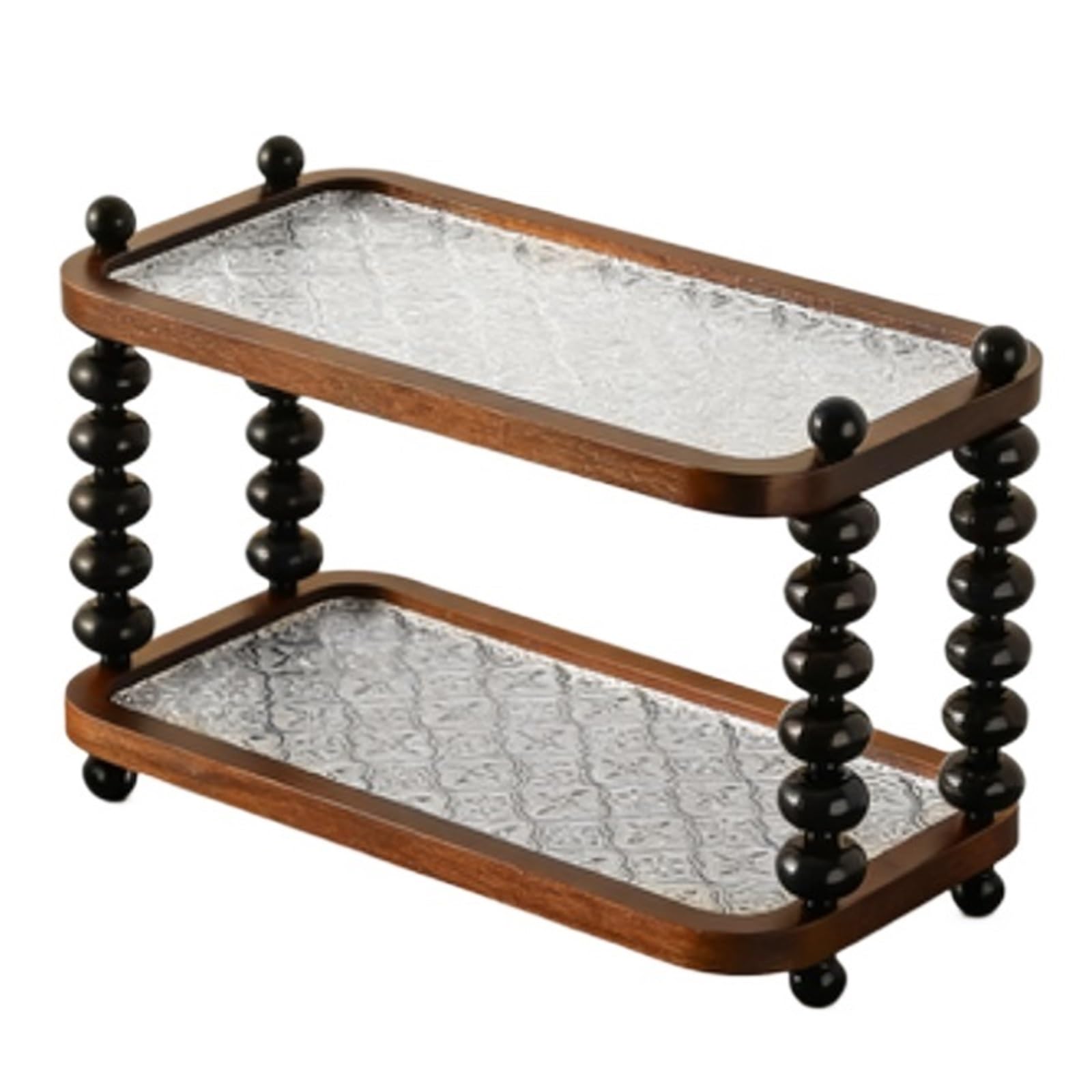 CYairong-22 Cup Display Shelf Mid Ancient Style Cup Holder Retro Household Desktop Solid Wood Storage Coffee Mug Display Rack(Small)