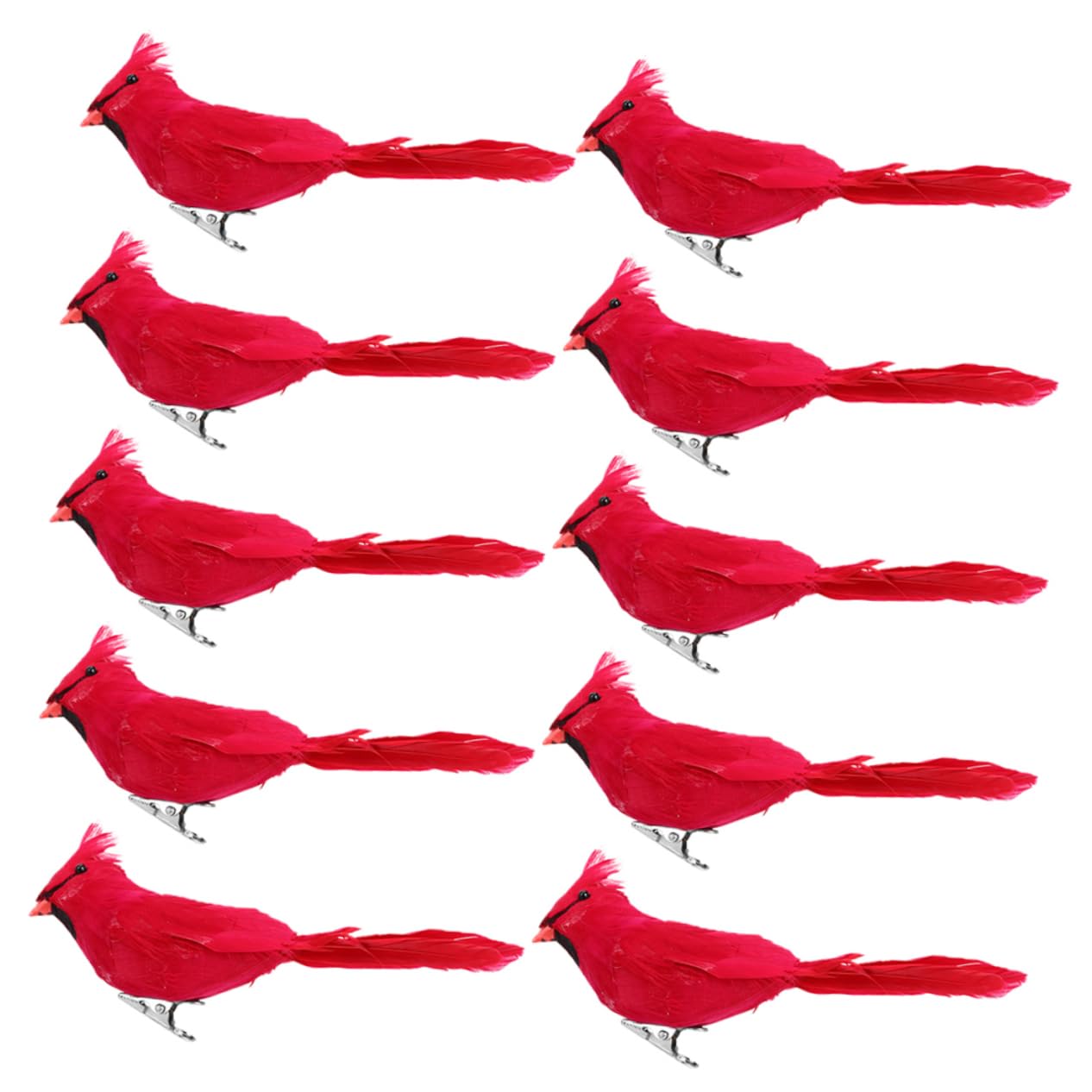 TOPBATHY 2 Series Adornos Navideños De Pájaros Artificiales con Clip De Decoración con Rojas para Árboles De Navidad Y Accesorios para Fotografía Y Decoración 10 Piezas*2