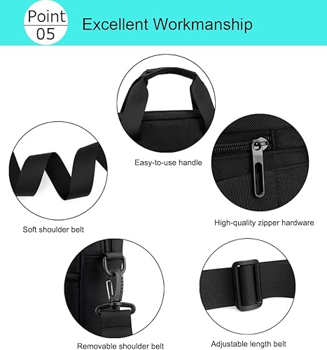 Miniatura 6 de zhongningyifeng Maletín para laptop de 14 pulgadas para hombres y mujeres, impermeable, de nailon, ligero, para el hombro, para negocios, oficina,