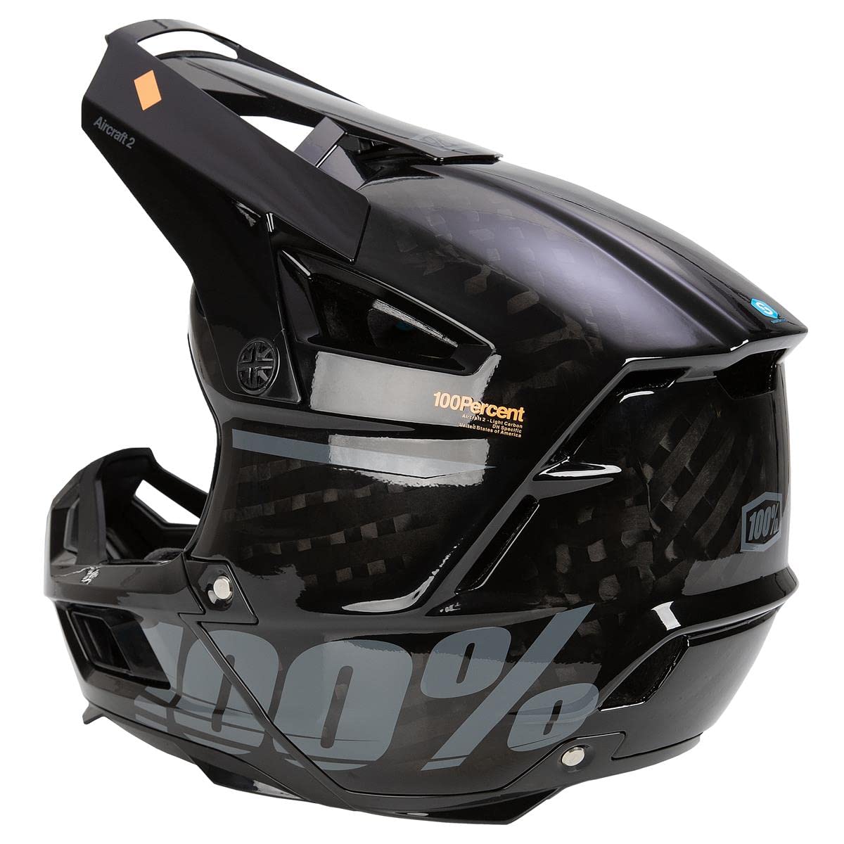 Visor Goggles Full Face Mtb Helmet Black 100% Aircraft Black White