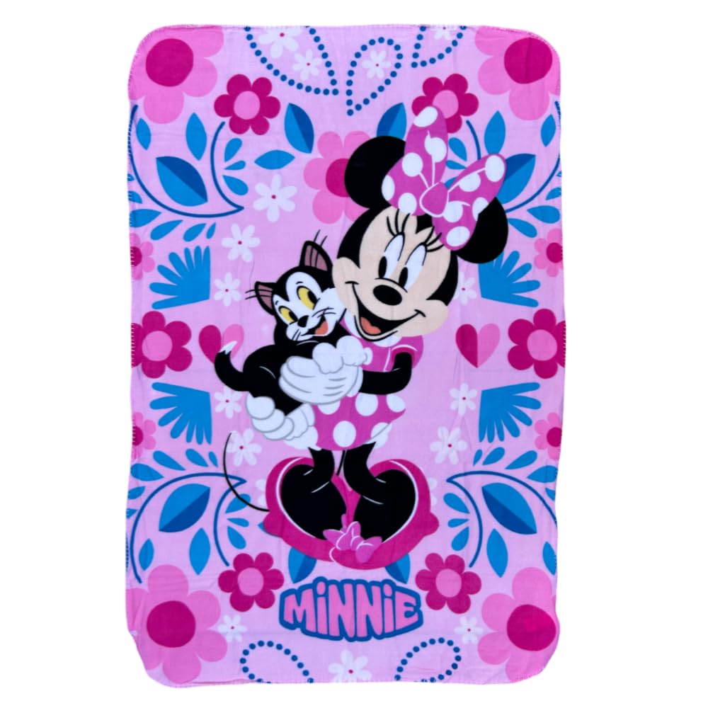 MinnieMouse Cozy Throw Blanket (Pink Stars)