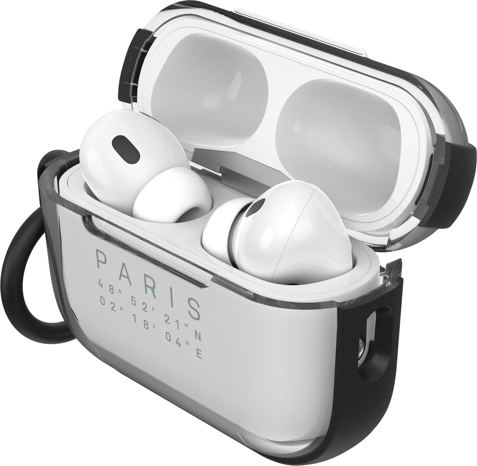OtterBox Clear Series Etui na słuchawki AirPods Pro (Pro 2), Odporny na wstrząsy i upadki, bardzo cienki, odporny na zarysowania futerał ochronny z karabińczykiem na Apple AirPods, Paris