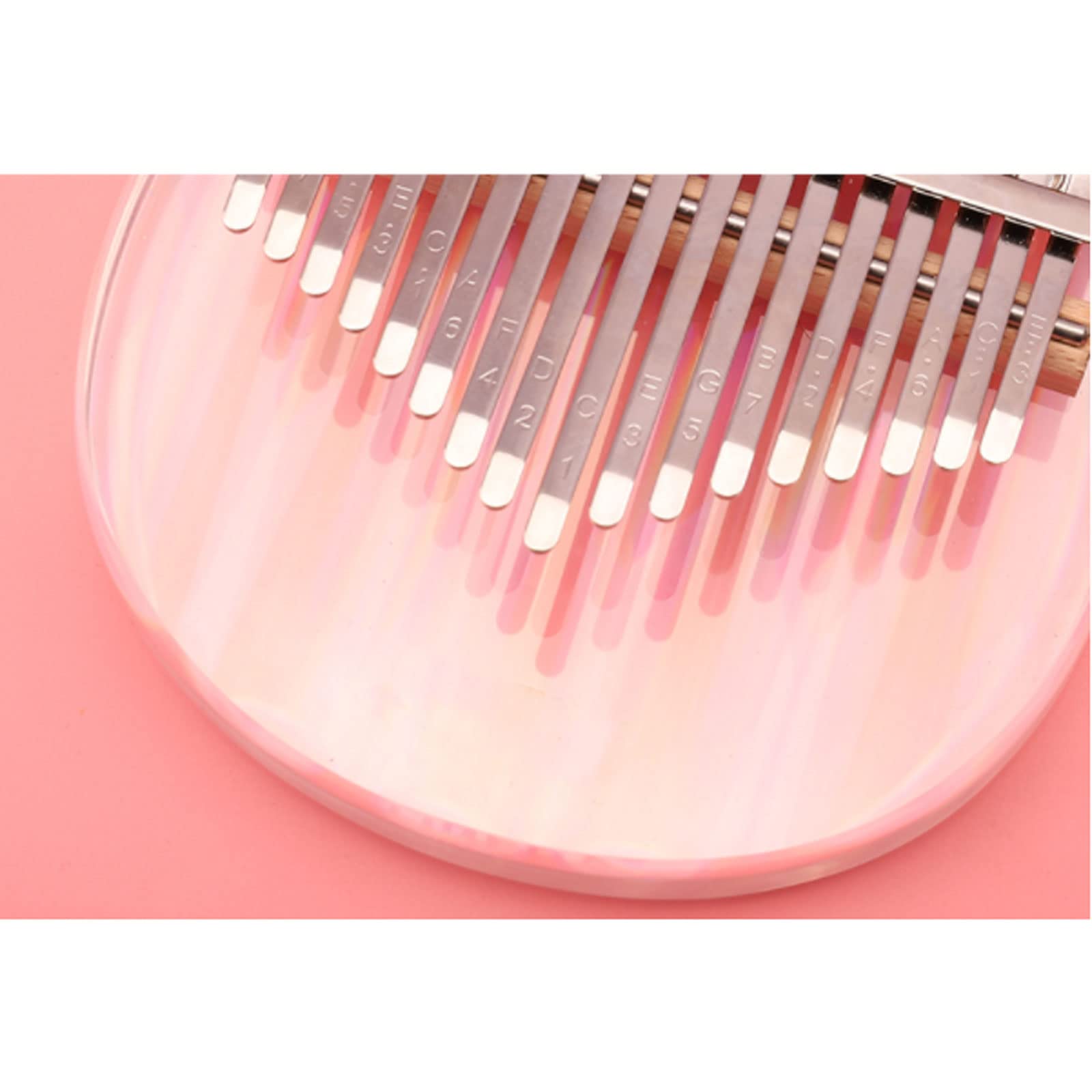 Suono Squisito Materiale Acrilico Trasparente per Pianoforte a 17 Tasti, Corpo Trasparente per Pianoforte a Dita Solide, Regali per Principianti Adulti (a Forma Rotonda) Facile da Giocare