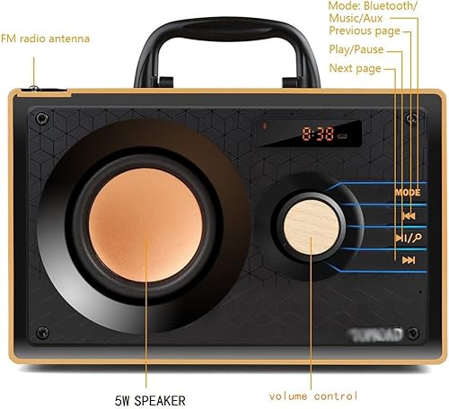 Miniatura 4 de Altavoz Bluetooth portátil inalámbrico de alta potencia, radio FM, subwoofer estéreo al aire libre, soporte de graves de control remoto (color  A,