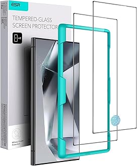 for Samsung Galaxy S24 Ultra Screen Protector, 2 Pack Tempered Glass with Easy Installation Frame for Samsung Galaxy S24 Ultra, Military-Grade Protection, Ultra Tough, Scratch Resistant