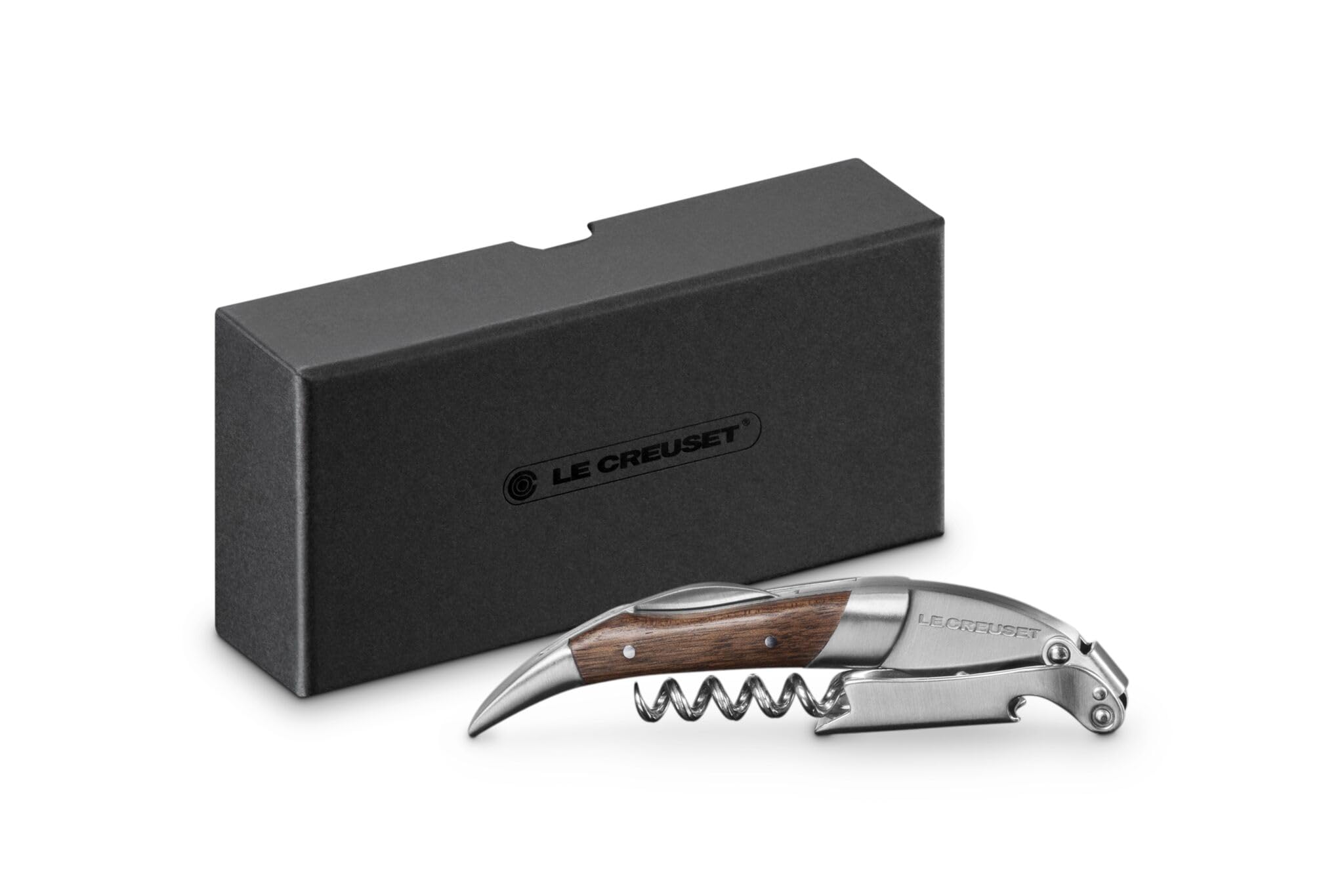 Le Creuset Black Walnut One-Step Waiter's Friend Corkscrew Wine Opener