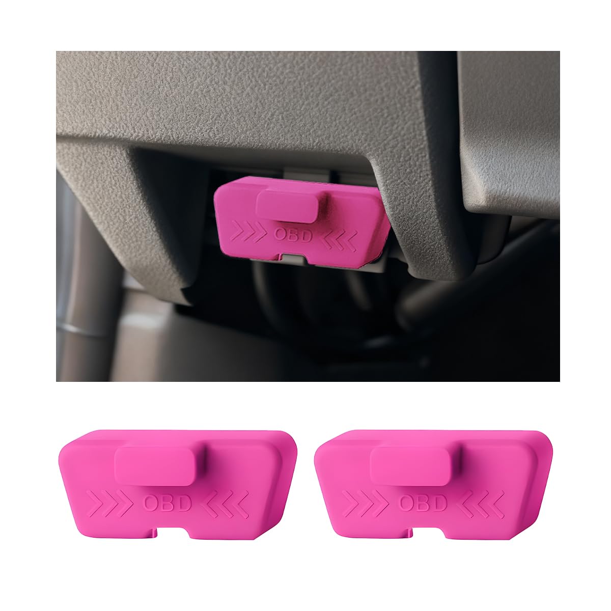 2 tapas de puerto OBD para automóvil, tapa de conector de diagnóstico OBD2 de silicona impermeable, accesorios de cubierta protectora antirrobo, universal para sedán, SUV, RV (morado)