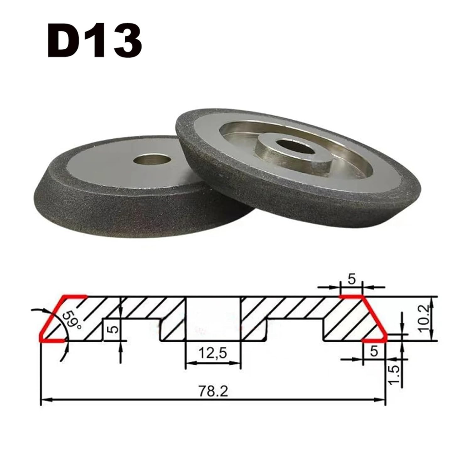 CBN Grinding Wheel 78-125mm,Drill Bit Sharpener Disc Circle Tools MR 13A 13B 20G,CBN for High Speed Steel,SDC for Tungsten Steel(D13-CBN230)