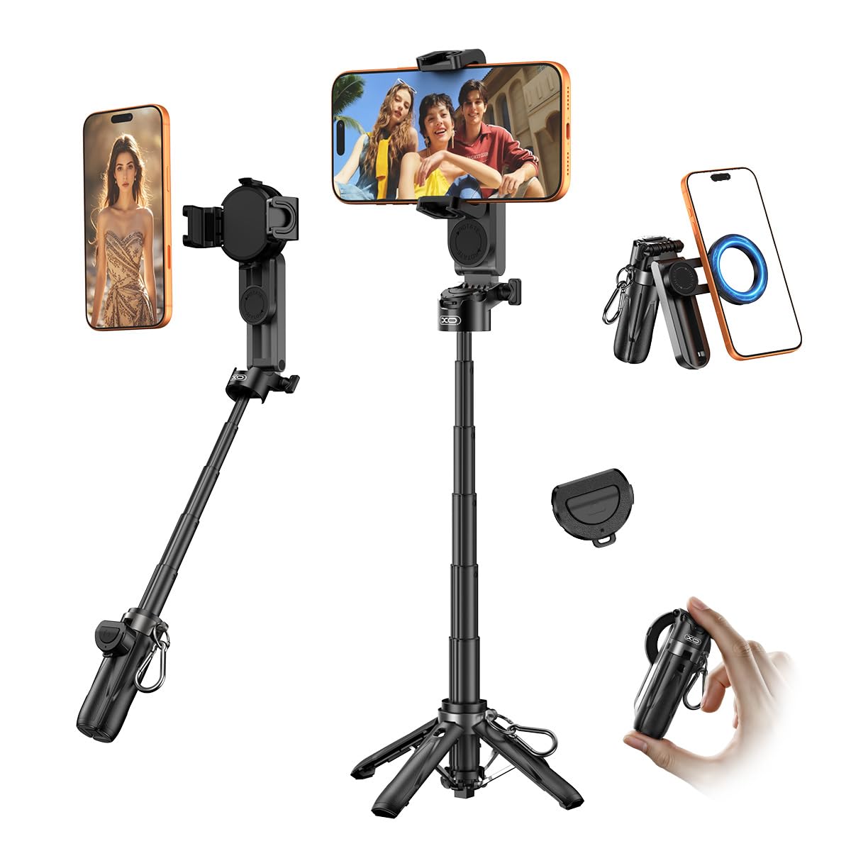 Amazon | 4in1万能モデル 軽量 自撮り棒 多機能スマホグリップ