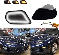 Vista 12 de Conjunto de Carcasa de Luz Halógena con Lente Ahumada de Repuesto Compatible con Pontiac Firebird Trans Am 1998-2002 Luces de Marcador Lateral