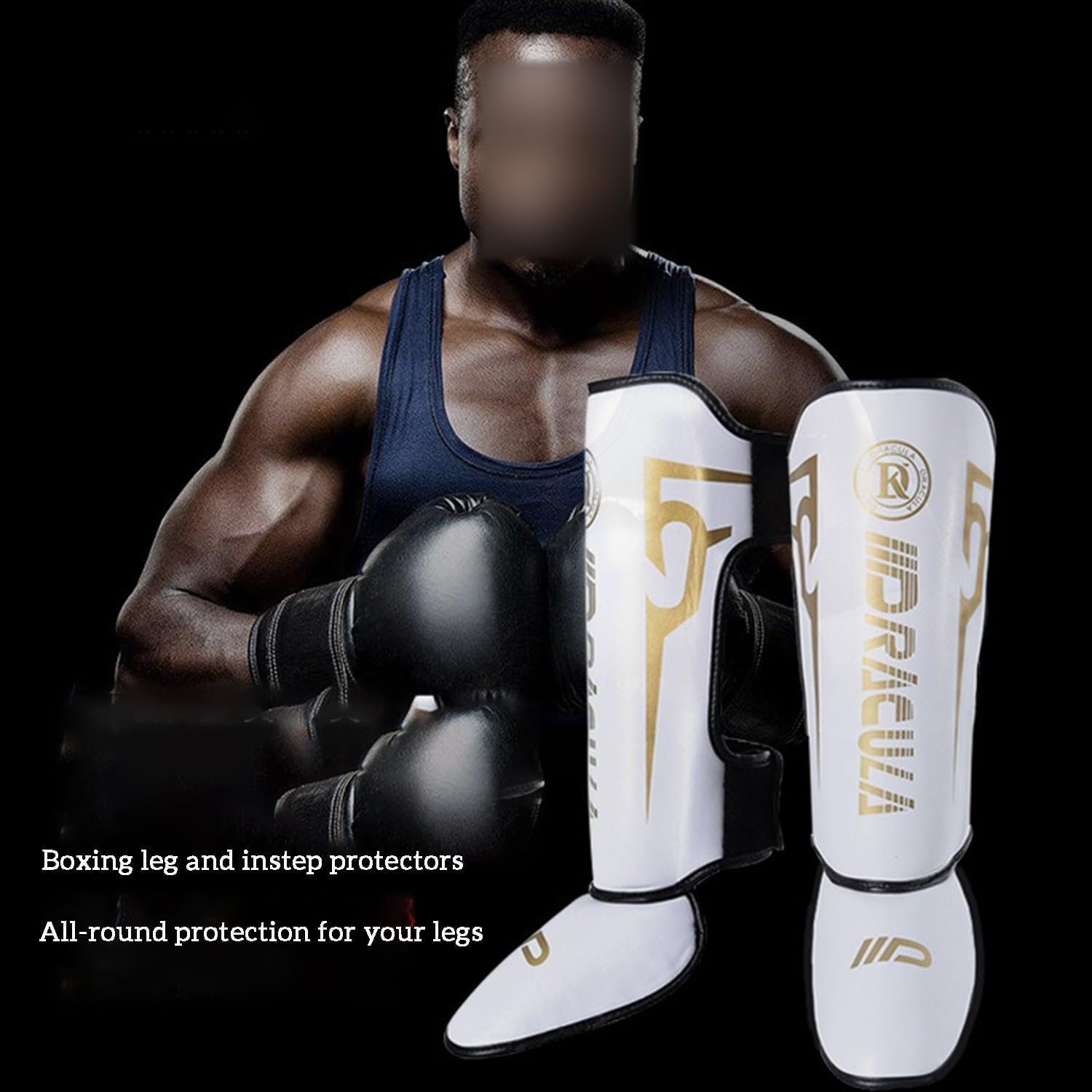 Protège-Tibias De Kickboxing, Protège-Tibias De Muay Thai, Coussinets D’entraînement De Muay Thai, Cou-de-Pied De Jambe avec Rembourrage en Mousse pour Les Arts Martiaux, Kickbox, A, S