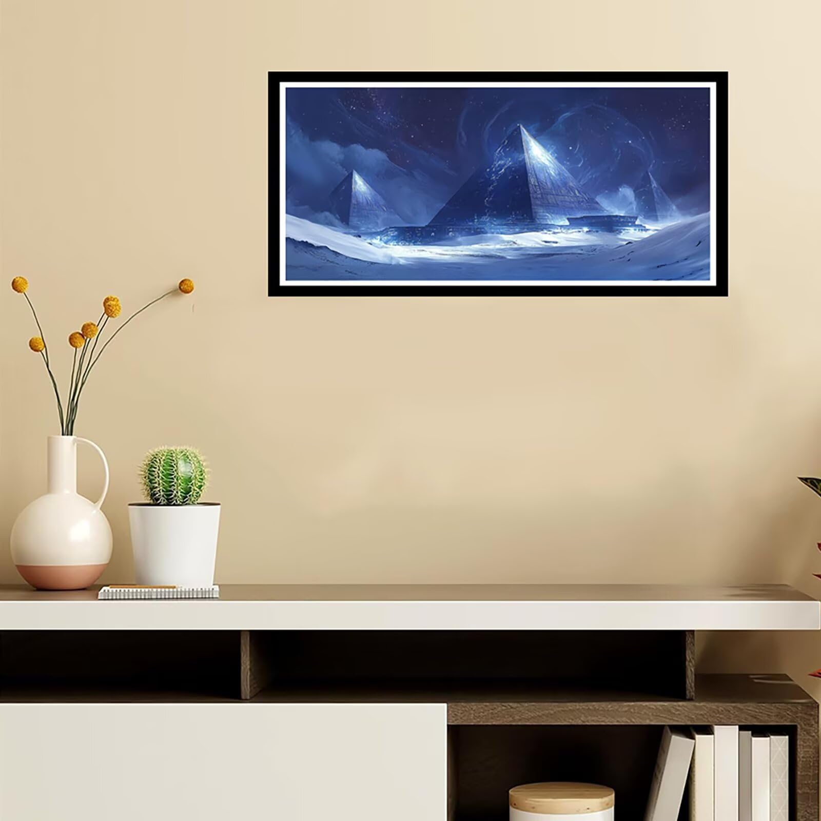 Diamentowe malowanie Piramida 5D Rysunek Diamentowy, DIY Diamentowe Malarstwo Dorośli Egipt Zestaw do malowania diamentami DIY Dzieci Kryształ Prezent na ścianę Dekoracja domu 55x110cm CJ0P-1203