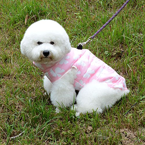 Image of SMALLLEE Lucky Store New Various Pet Cat Dog Soft Padded Vest Harness Small Dog Clothes Pink Bow, Model: BFL049-Pink-L, L(Chest 17.7 inch Back 15.0 inch)